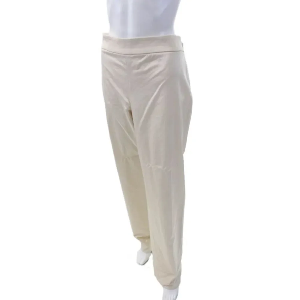 Worth New York Womens Zippered Straight Leg Trousers Solid Beige Size 14